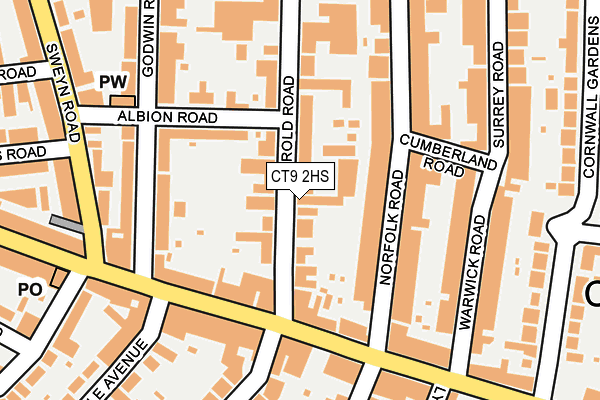 CT9 2HS map - OS OpenMap – Local (Ordnance Survey)