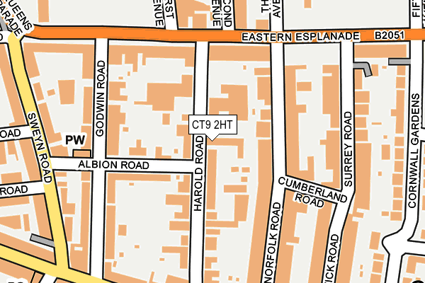 CT9 2HT map - OS OpenMap – Local (Ordnance Survey)
