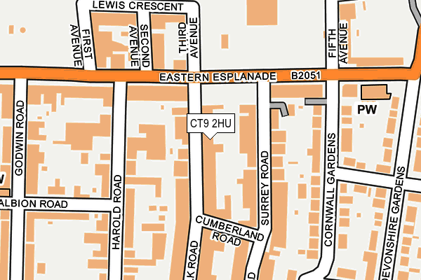 CT9 2HU map - OS OpenMap – Local (Ordnance Survey)