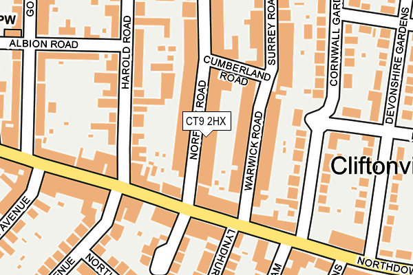 CT9 2HX map - OS OpenMap – Local (Ordnance Survey)