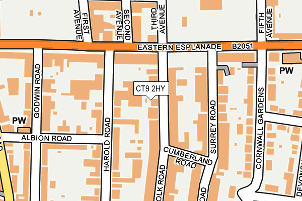 CT9 2HY map - OS OpenMap – Local (Ordnance Survey)