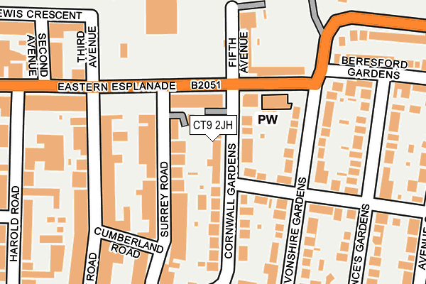 CT9 2JH map - OS OpenMap – Local (Ordnance Survey)