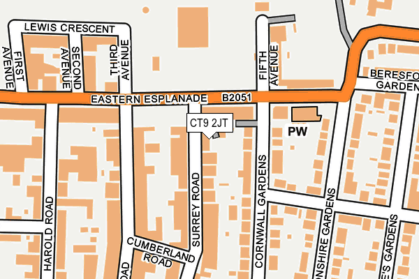 CT9 2JT map - OS OpenMap – Local (Ordnance Survey)