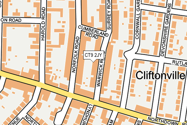 CT9 2JY map - OS OpenMap – Local (Ordnance Survey)
