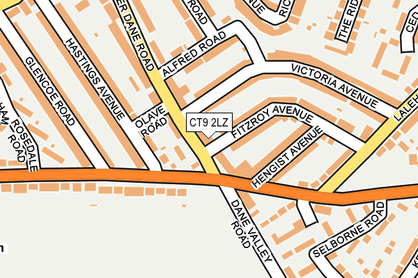 CT9 2LZ map - OS OpenMap – Local (Ordnance Survey)