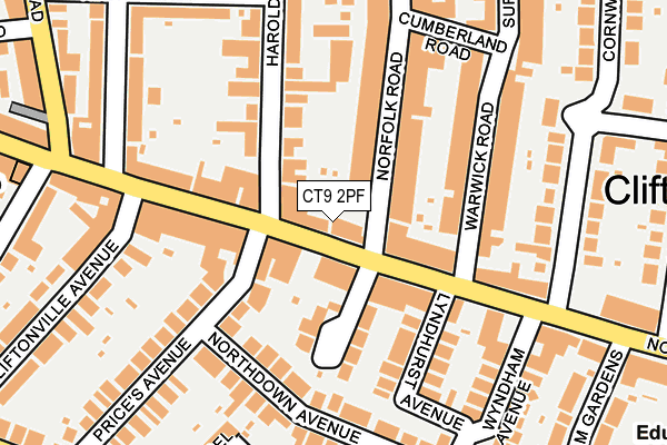CT9 2PF map - OS OpenMap – Local (Ordnance Survey)