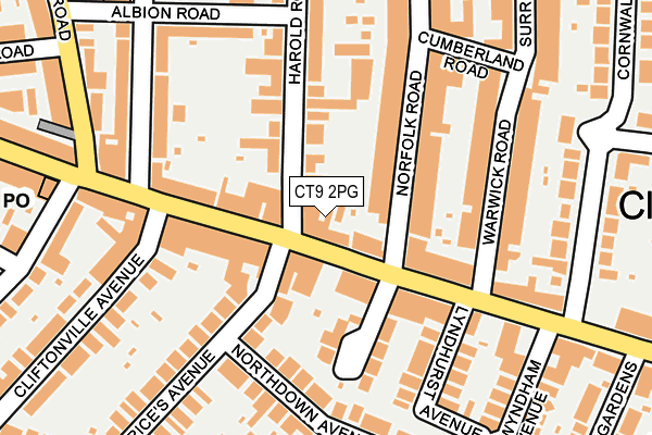 CT9 2PG map - OS OpenMap – Local (Ordnance Survey)
