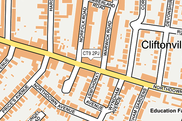CT9 2PJ map - OS OpenMap – Local (Ordnance Survey)