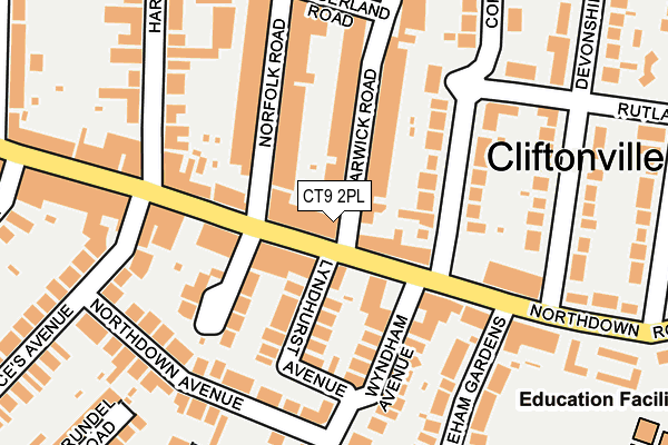 CT9 2PL map - OS OpenMap – Local (Ordnance Survey)