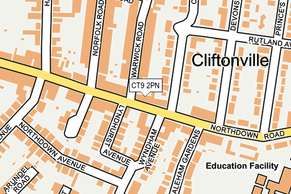 CT9 2PN map - OS OpenMap – Local (Ordnance Survey)
