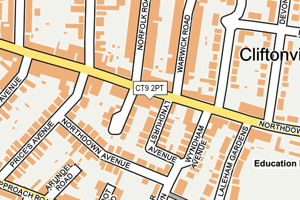 CT9 2PT map - OS OpenMap – Local (Ordnance Survey)