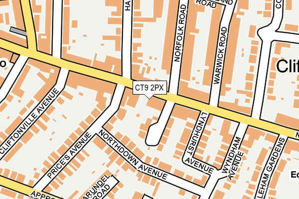 CT9 2PX map - OS OpenMap – Local (Ordnance Survey)