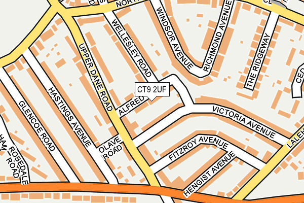 CT9 2UF map - OS OpenMap – Local (Ordnance Survey)