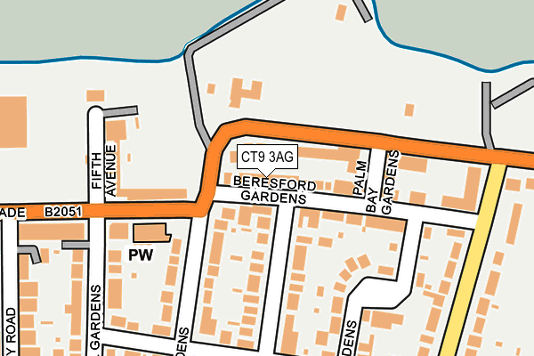 CT9 3AG map - OS OpenMap – Local (Ordnance Survey)