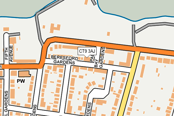 CT9 3AJ map - OS OpenMap – Local (Ordnance Survey)