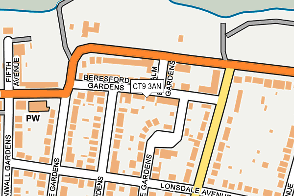 CT9 3AN map - OS OpenMap – Local (Ordnance Survey)
