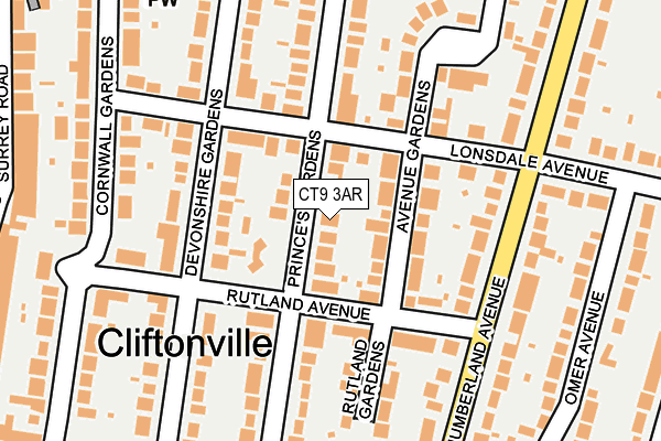 CT9 3AR map - OS OpenMap – Local (Ordnance Survey)