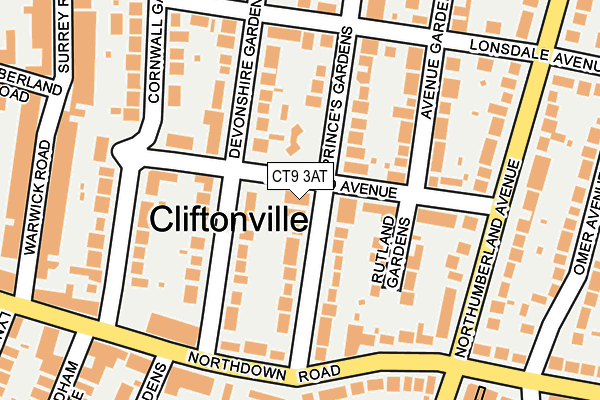 CT9 3AT map - OS OpenMap – Local (Ordnance Survey)