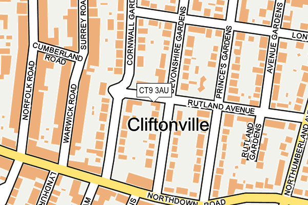 CT9 3AU map - OS OpenMap – Local (Ordnance Survey)