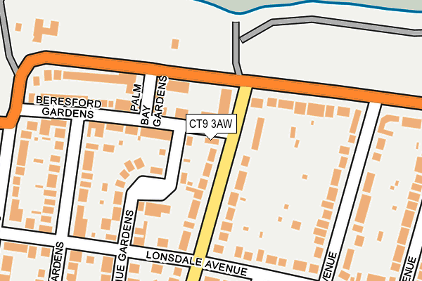 CT9 3AW map - OS OpenMap – Local (Ordnance Survey)