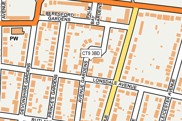 CT9 3BD map - OS OpenMap – Local (Ordnance Survey)