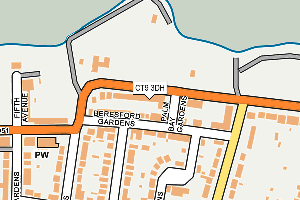 CT9 3DH map - OS OpenMap – Local (Ordnance Survey)