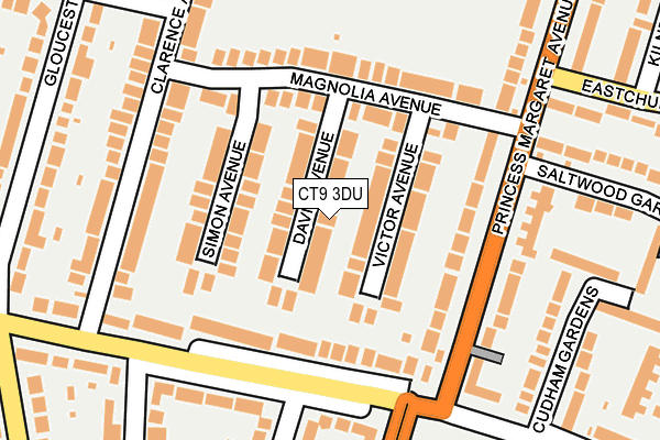 CT9 3DU map - OS OpenMap – Local (Ordnance Survey)