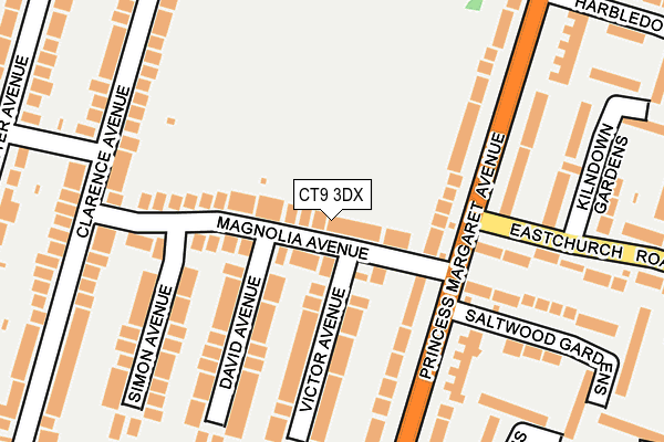 CT9 3DX map - OS OpenMap – Local (Ordnance Survey)