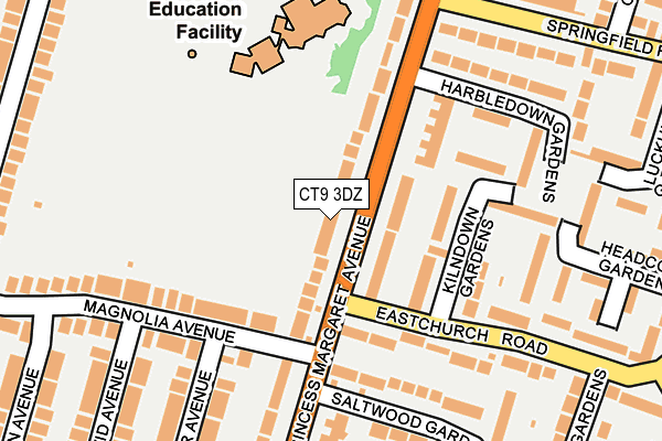 CT9 3DZ map - OS OpenMap – Local (Ordnance Survey)