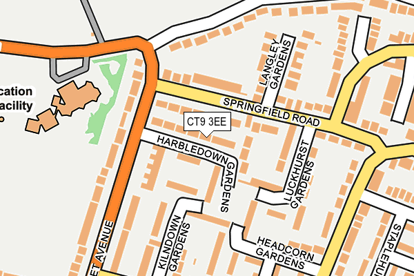 CT9 3EE map - OS OpenMap – Local (Ordnance Survey)