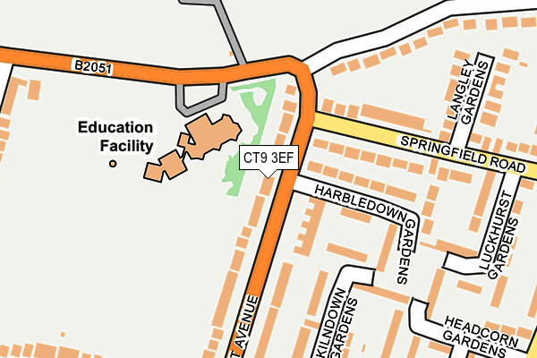 CT9 3EF map - OS OpenMap – Local (Ordnance Survey)