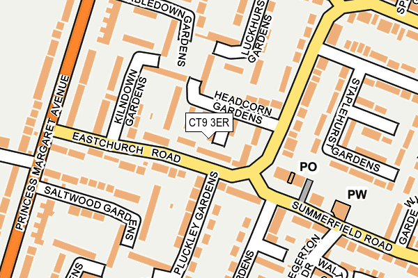 CT9 3ER map - OS OpenMap – Local (Ordnance Survey)