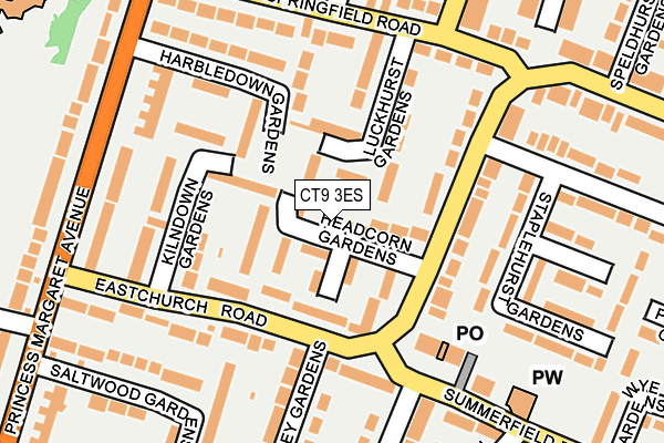 CT9 3ES map - OS OpenMap – Local (Ordnance Survey)