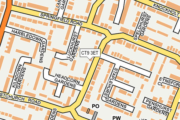 CT9 3ET map - OS OpenMap – Local (Ordnance Survey)