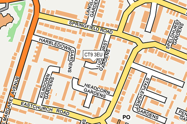 CT9 3EU map - OS OpenMap – Local (Ordnance Survey)