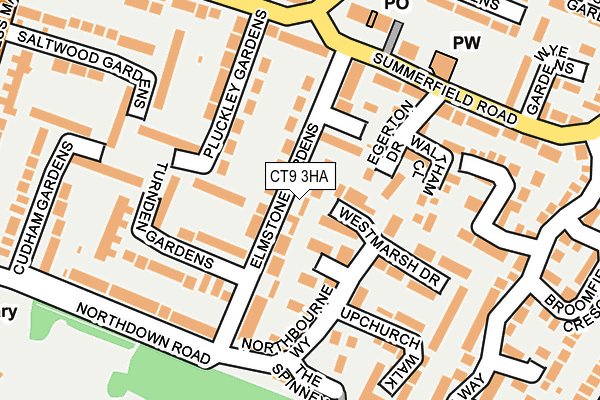 CT9 3HA map - OS OpenMap – Local (Ordnance Survey)