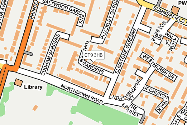 CT9 3HB map - OS OpenMap – Local (Ordnance Survey)