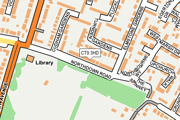 CT9 3HD map - OS OpenMap – Local (Ordnance Survey)