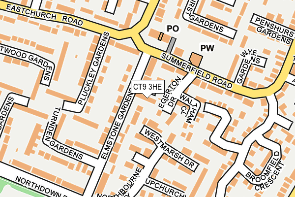 CT9 3HE map - OS OpenMap – Local (Ordnance Survey)