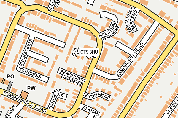 CT9 3HU map - OS OpenMap – Local (Ordnance Survey)