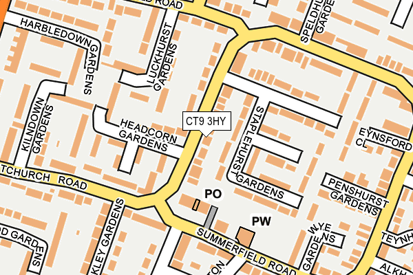 CT9 3HY map - OS OpenMap – Local (Ordnance Survey)