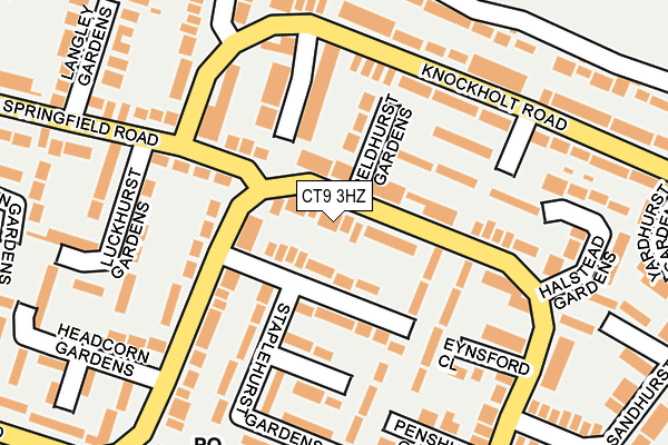 CT9 3HZ map - OS OpenMap – Local (Ordnance Survey)