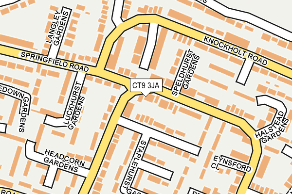 CT9 3JA map - OS OpenMap – Local (Ordnance Survey)