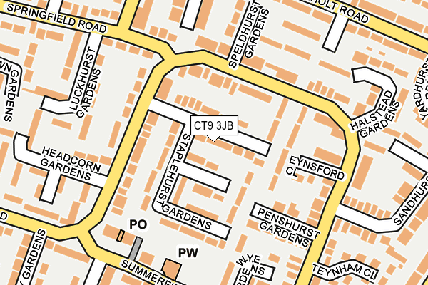 CT9 3JB map - OS OpenMap – Local (Ordnance Survey)