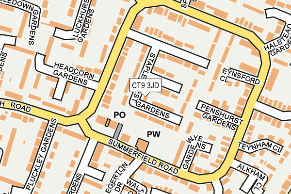 CT9 3JD map - OS OpenMap – Local (Ordnance Survey)