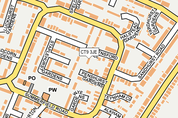 CT9 3JE map - OS OpenMap – Local (Ordnance Survey)