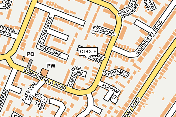 CT9 3JF map - OS OpenMap – Local (Ordnance Survey)