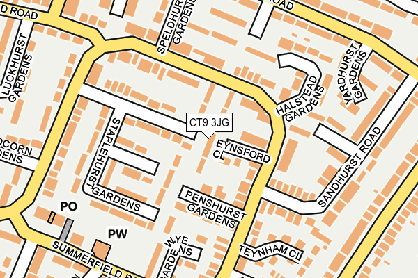 CT9 3JG map - OS OpenMap – Local (Ordnance Survey)