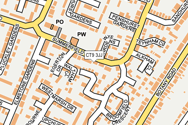 CT9 3JJ map - OS OpenMap – Local (Ordnance Survey)