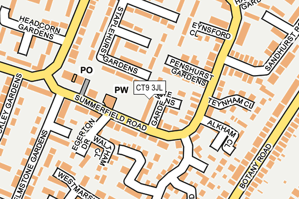 CT9 3JL map - OS OpenMap – Local (Ordnance Survey)